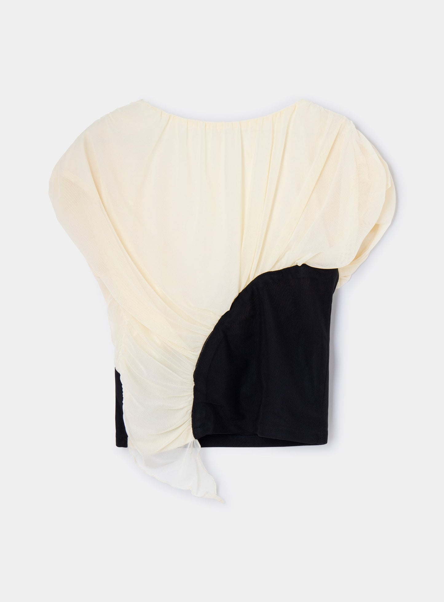GEMINI ECRU DRAPED TOP