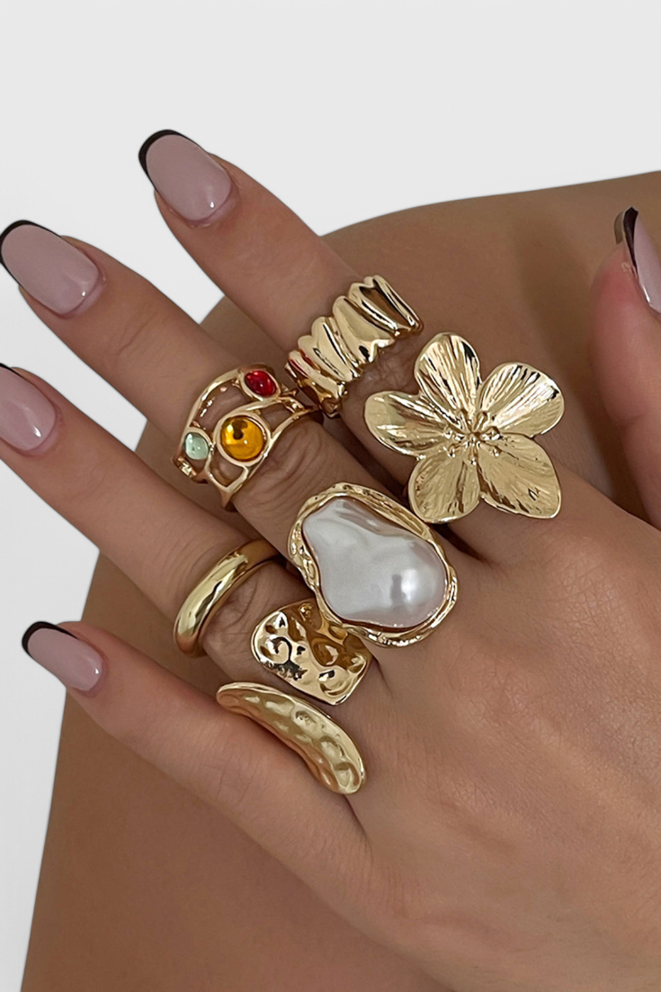 Anillo Flor Perla