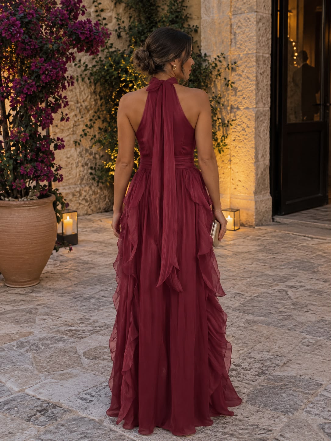 Cascade — Vestido Maxi de Fiesta con Volantes en Cascada | Luna Ferrer