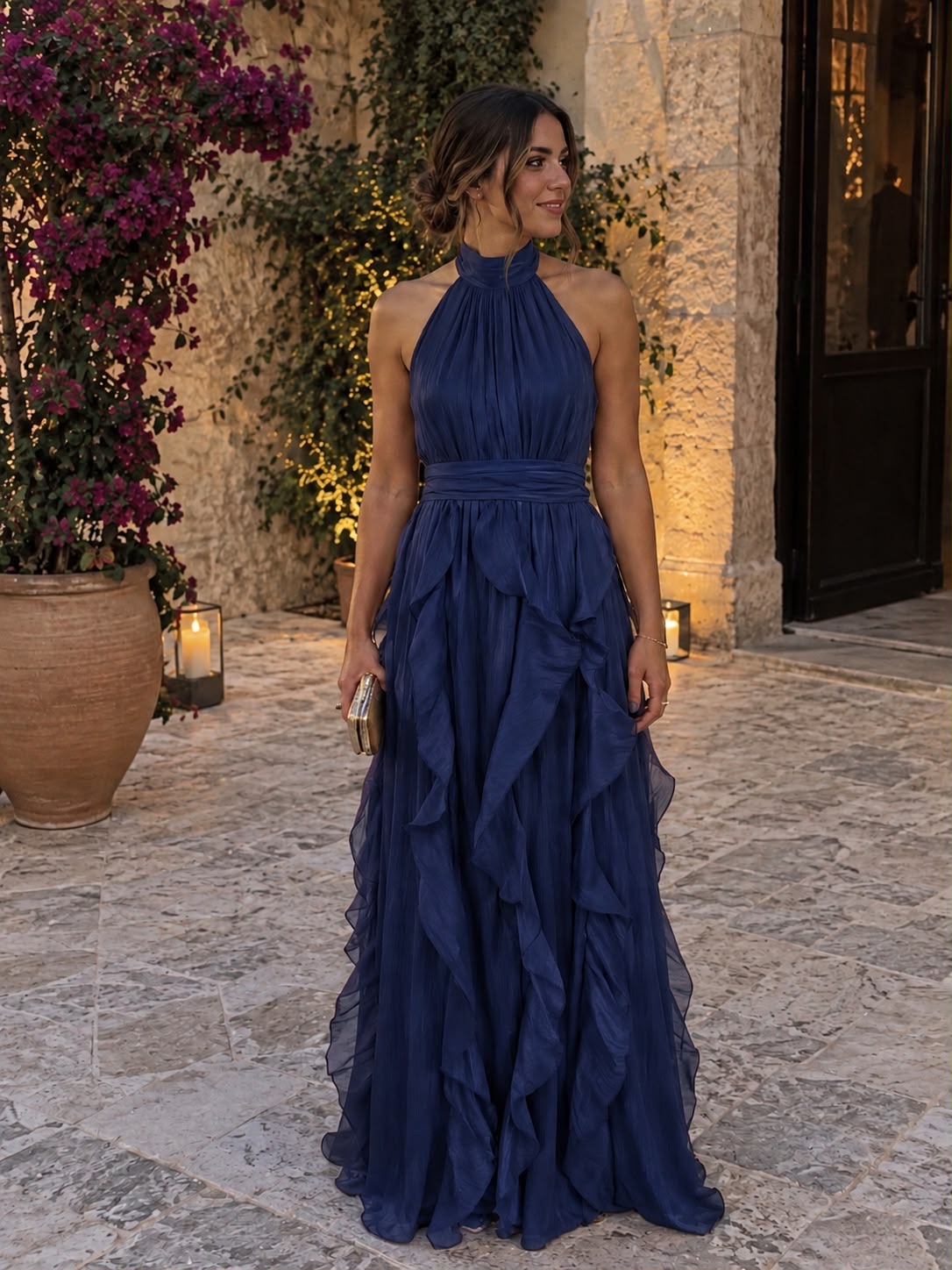 Cascade — Vestido Maxi de Fiesta con Volantes en Cascada | Luna Ferrer