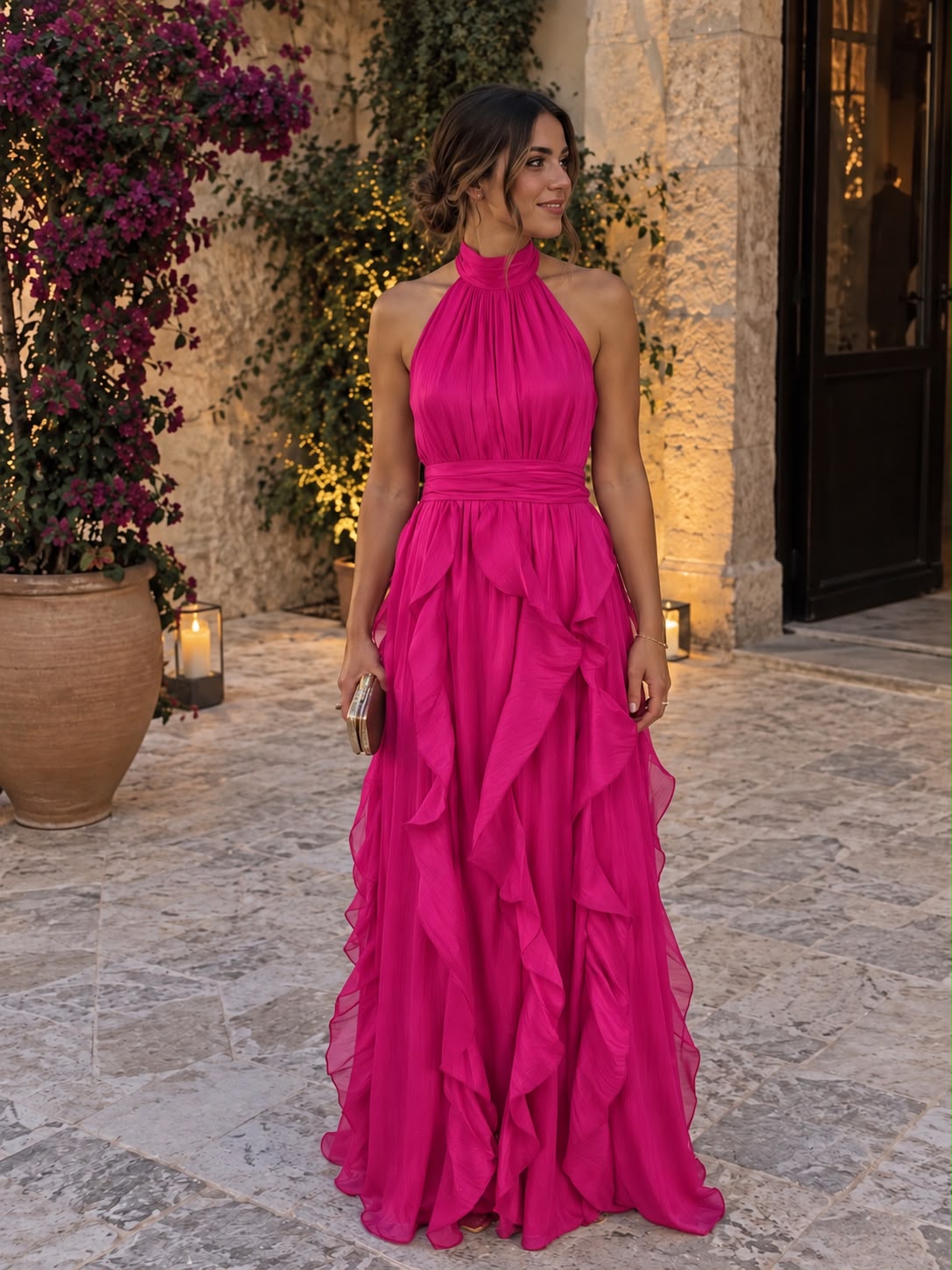 Cascade — Vestido Maxi de Fiesta con Volantes en Cascada | Luna Ferrer