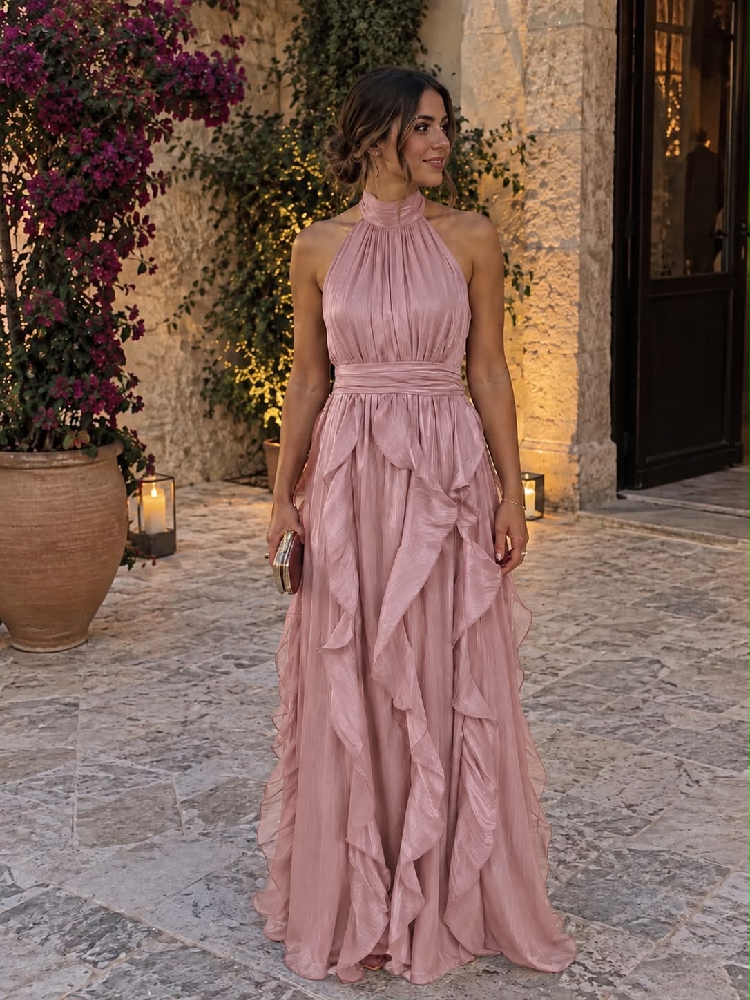 Cascade — Vestido Maxi de Fiesta con Volantes en Cascada | Luna Ferrer