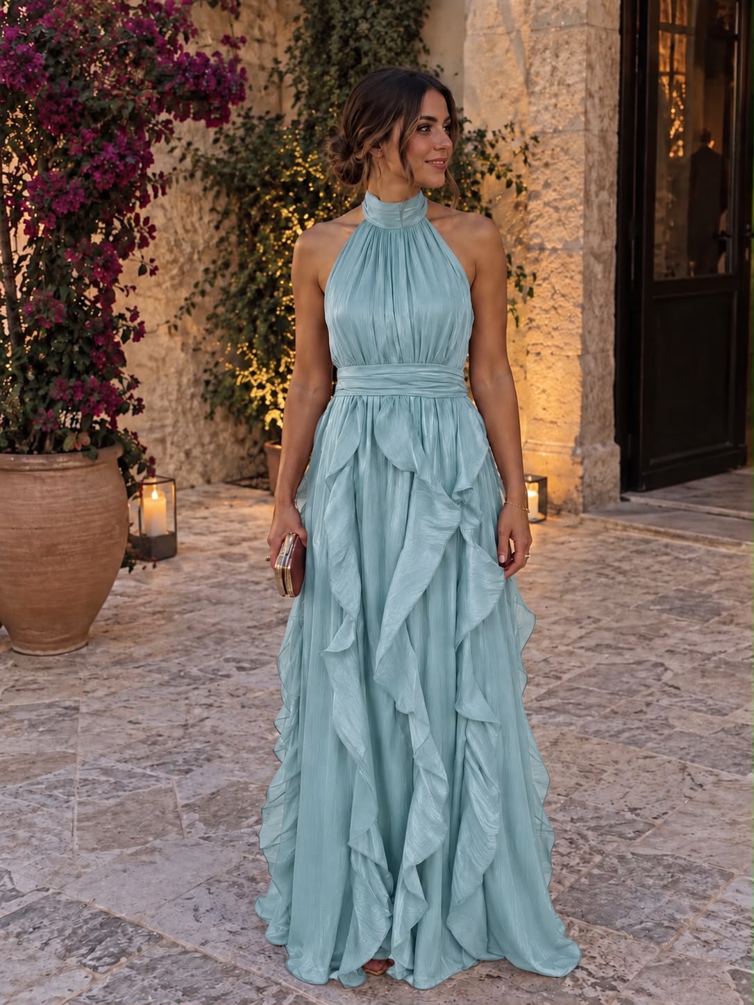 Cascade — Vestido Maxi de Fiesta con Volantes en Cascada | Luna Ferrer