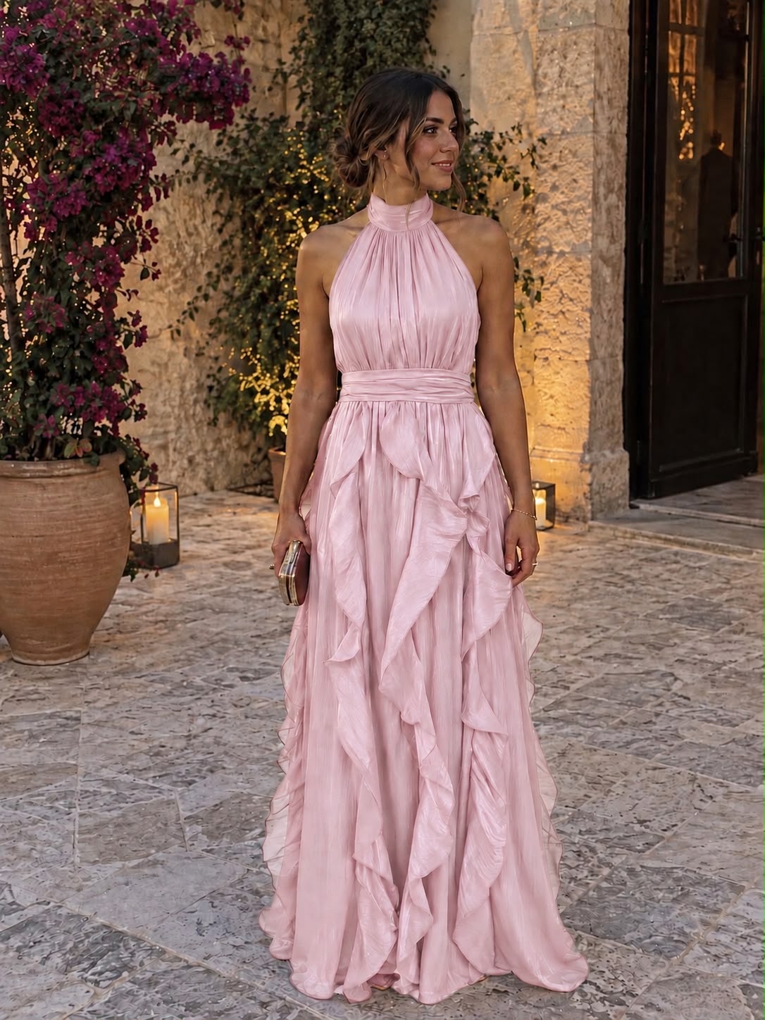 Cascade — Vestido Maxi de Fiesta con Volantes en Cascada | Luna Ferrer