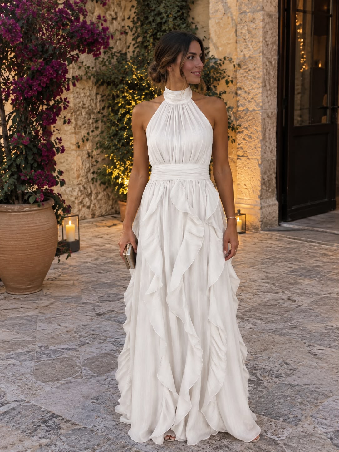 Cascade — Vestido Maxi de Fiesta con Volantes en Cascada | Luna Ferrer