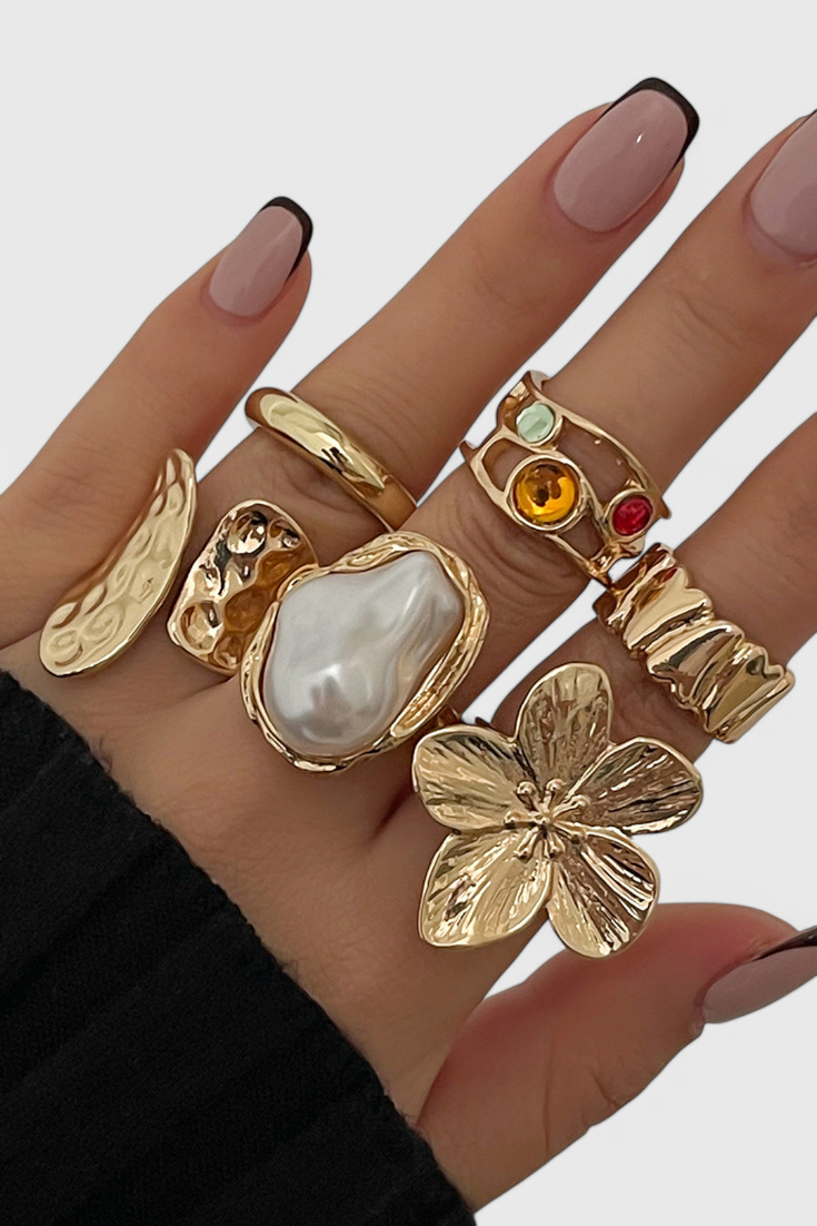 Anillo Flor Perla