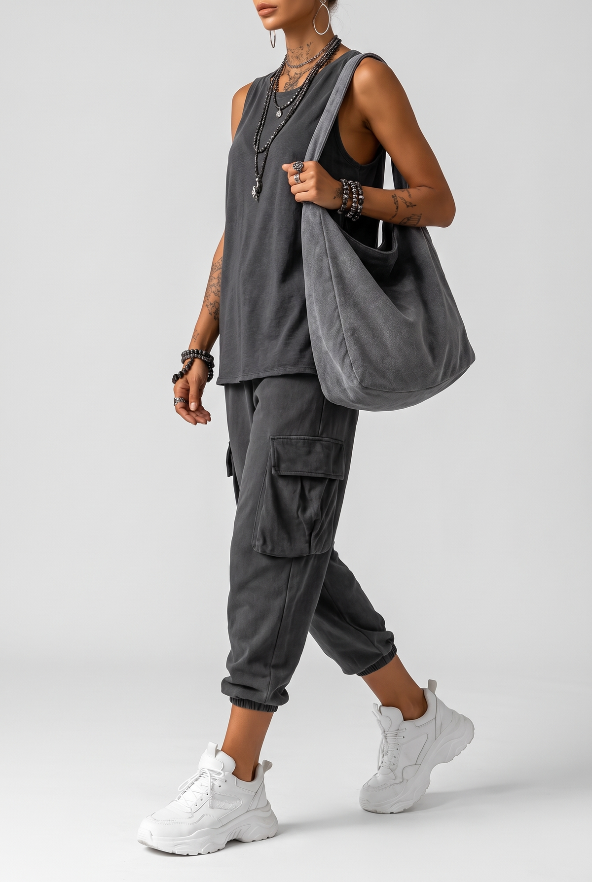 Noelia Cargo Set - Gris - pose