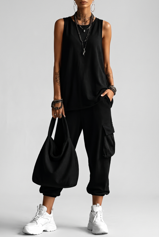 Noelia Cargo Set - Negro - outfit